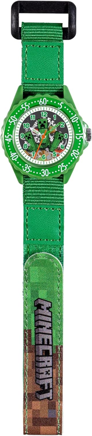 Minecraft Zeit-Lehrer Uhr mit Stoffarmband