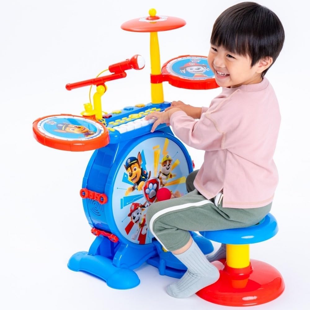Lexibook K610PA PAW Patrol Helfer auf Vier Pfoten Chase Schlagzeug für Kinder, echter digitaler Drum