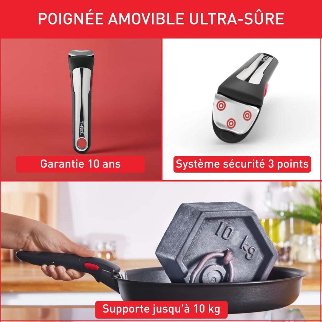 Tefal Ingenio Eco Resist Crêpe-Pfanne, 27 cm, stapelbar, Aluguss, Antihaftbeschichtung, Induktion L8