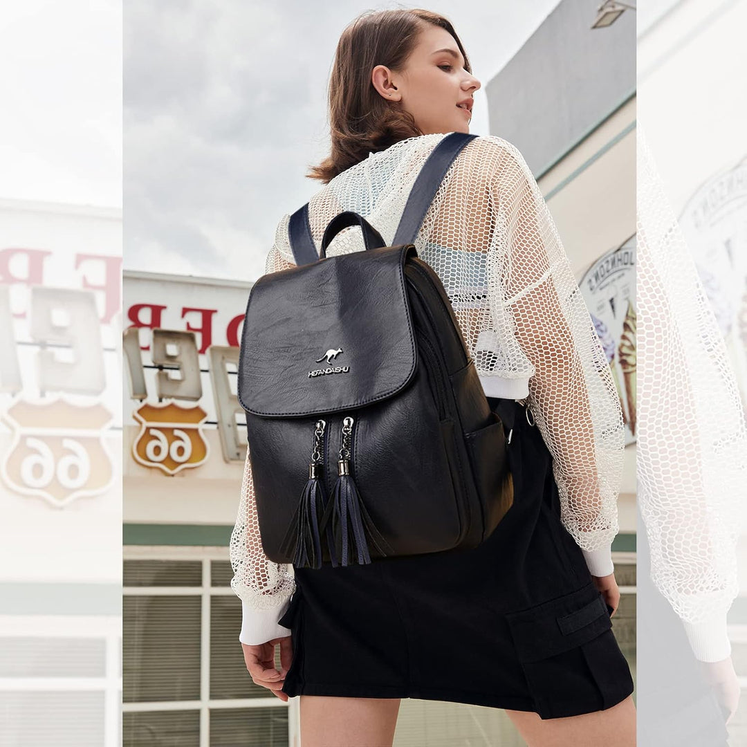 NICOLE & DORIS Rucksack Damen Elegant Rucksack Anti Diebstahl Rucksackhandtaschen PU Leder Rucksäcke