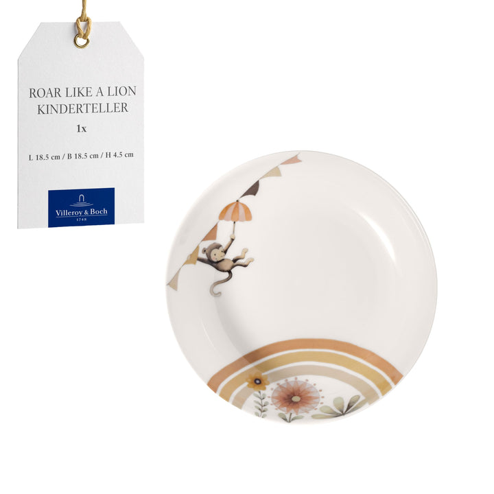 Villeroy &amp; Boch – Boho kids Roar like a lion Kinderteller tief, tiefer Teller für Kinder, Porzellant