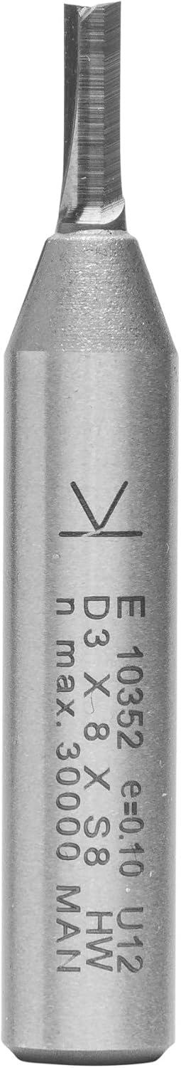 ENT 10352 Nutfräser VHW, Schaft (S) 8 mm, Durchmesser (D) 3 mm, NL 8 mm, SL 32 mm, GL 45 mm, mit Vol