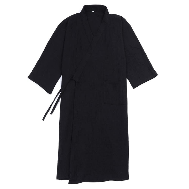 un-brand Japanische Kimono-Doppelgaze-Baumwollrobe für Herren in Übergrösse Taoistische Kleidung -Ze