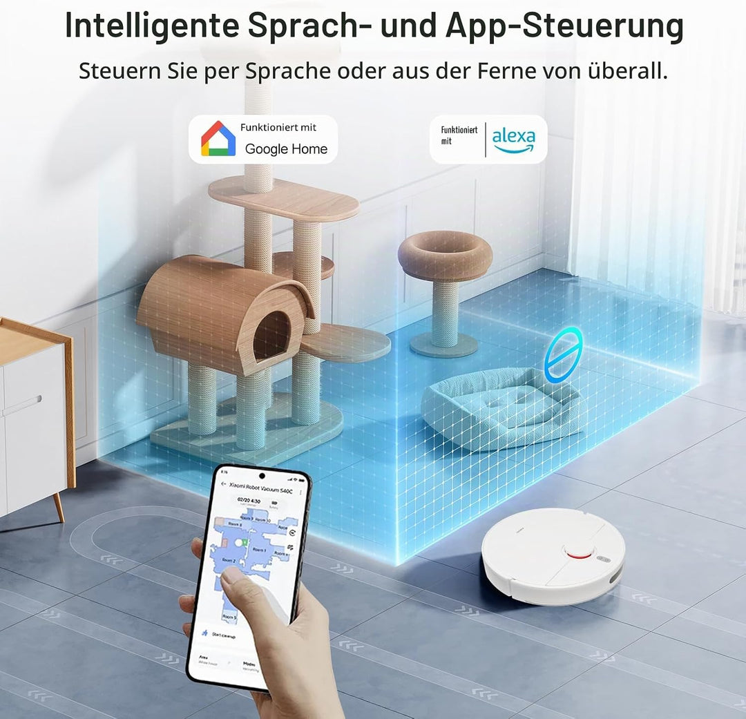 XIAOMI Saugroboter S40C, Staubsauger und Mopp 2-in-1, 5000 Pa Sauger mit LDS-Laser-Navigation, autom