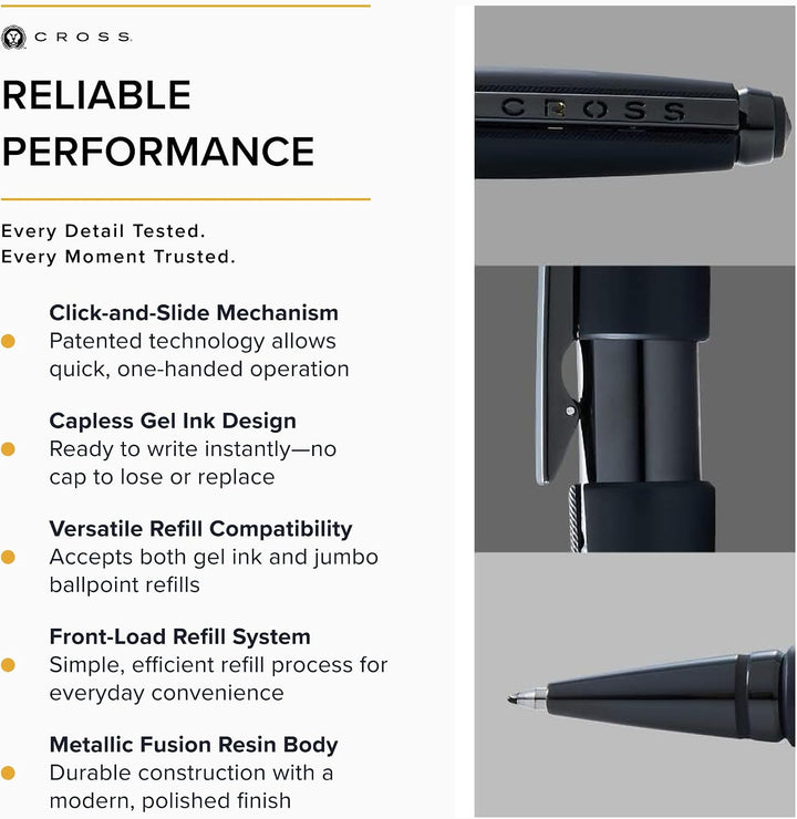 Cross Edge Rollerball (Strichstärke M, Schreibfarbe: schwarz, nachfüllbar, inkl. Premium Geschenkbox