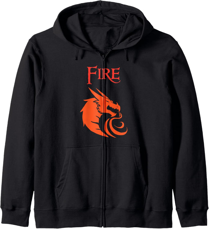 Halloween Kostüm BFFs Paare Zwillinge - Feuer und Eisdrachen Kapuzenjacke