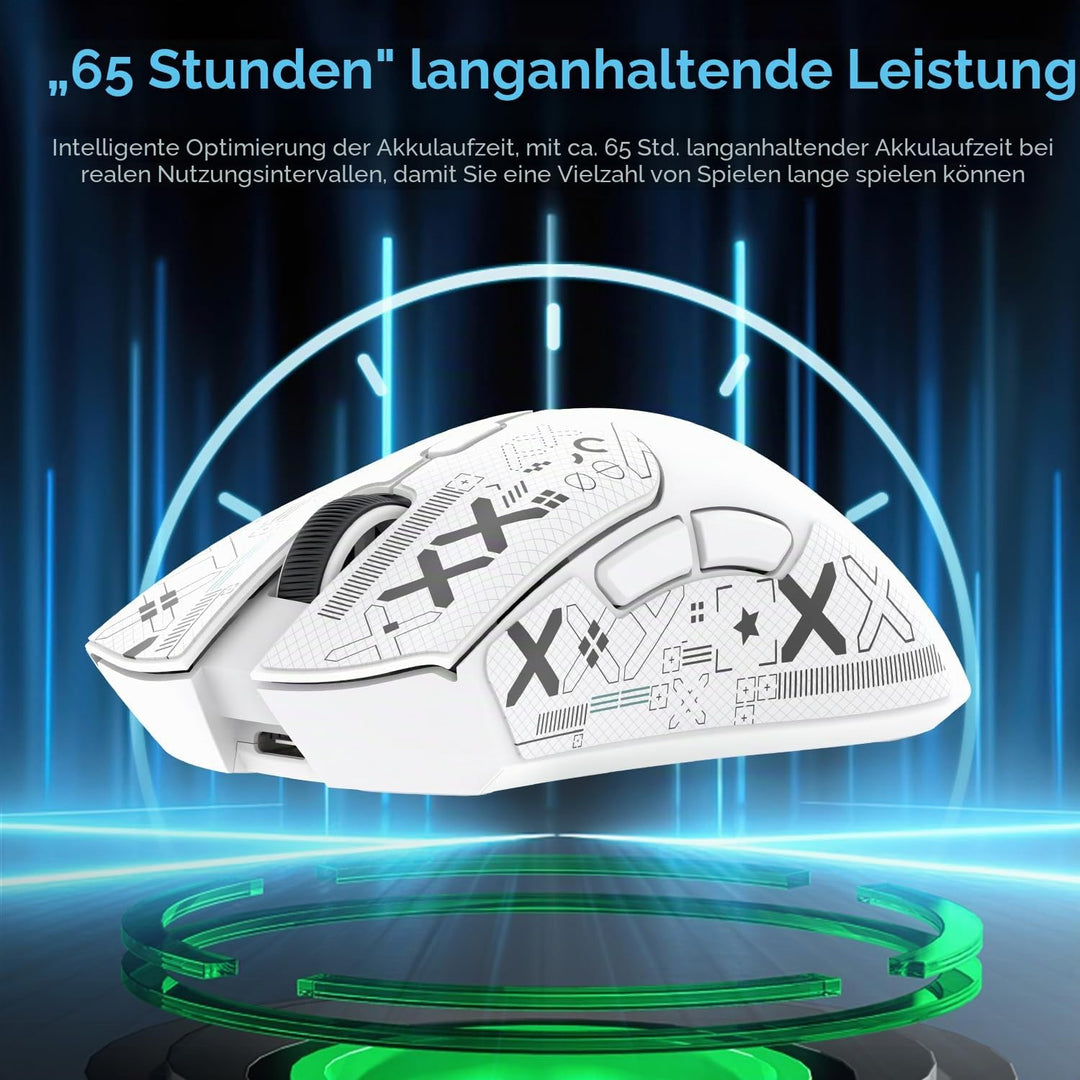 ATTACK SHARK R1 59g Superlight Maus mit Klebeband, PixArt PAW3311 Gaming-Sensor, BT/2,4G kabellose/k