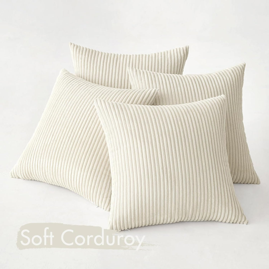 MIULEE 4er Set Kissenbezüge Kord Kissenhülle Dekorative Kissenbezug Sofakissen Couchkissen Dekokisse