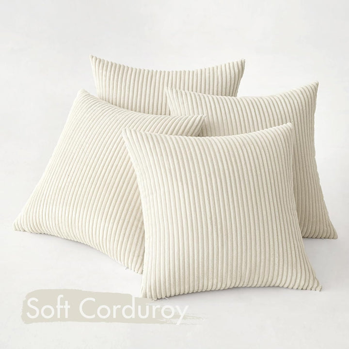 MIULEE 4er Set Kissenbezüge Kord Kissenhülle Dekorative Kissenbezug Sofakissen Couchkissen Dekokisse