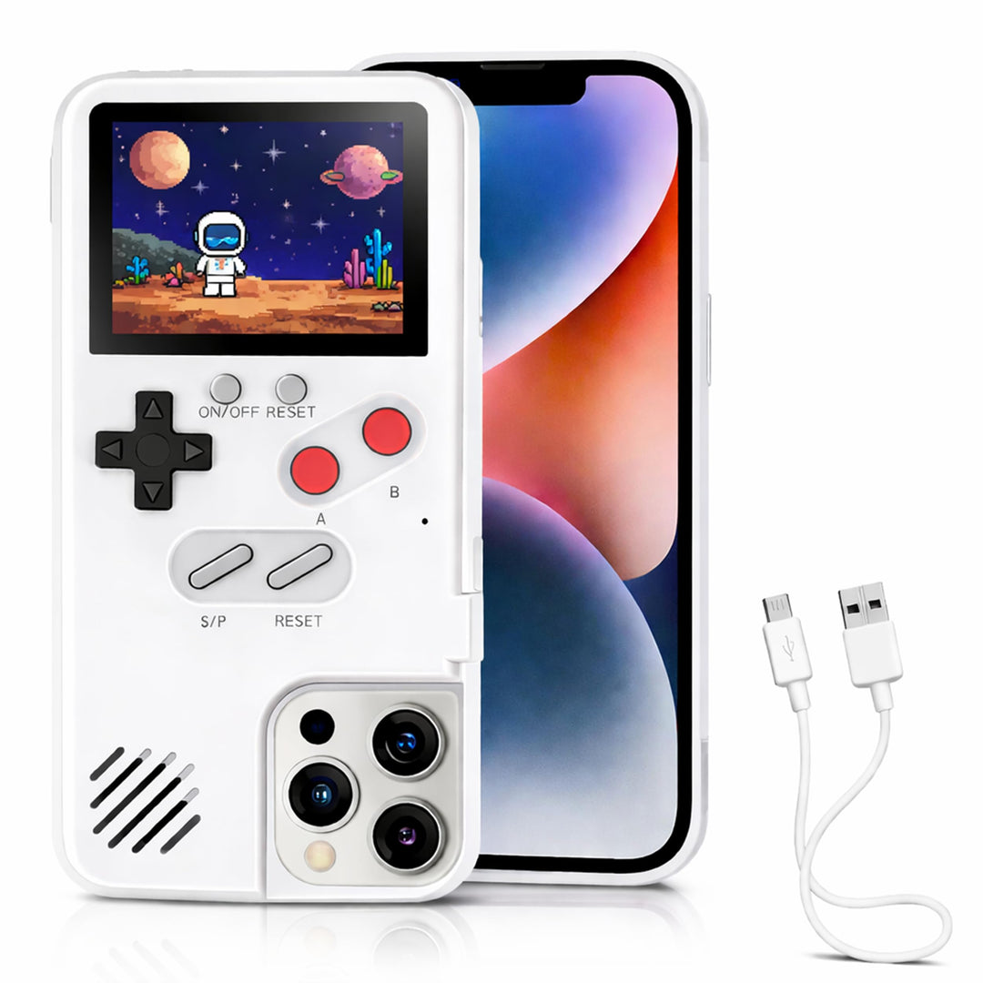 Chu9 Gameboy Hülle für iPhone 13 Pro Max, Spielkonsolen-Handyhülle mit 168 integrierten Spielen, sch