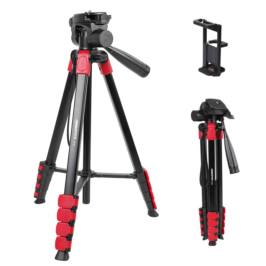 CAMBOFOTO Kamerastativ, 172 cm, leichtes Stativ für Handy, inklusive Clip für iPad Mini-Stativ mit T