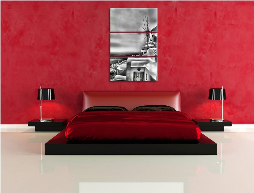 Pixxprint Stadt am Meer als Leinwandbild/Grösse: 3 Teilig (120x80) cm/Wandbild/Kunstdruck/fertig bes