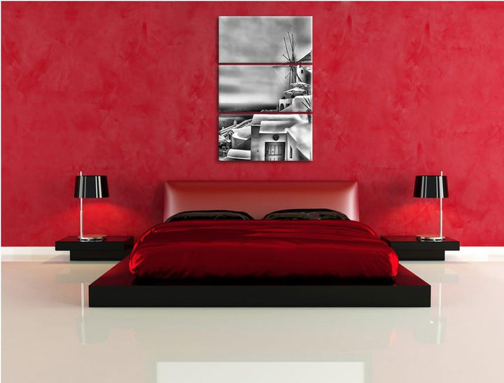 Pixxprint Stadt am Meer als Leinwandbild/Grösse: 3 Teilig (120x80) cm/Wandbild/Kunstdruck/fertig bes