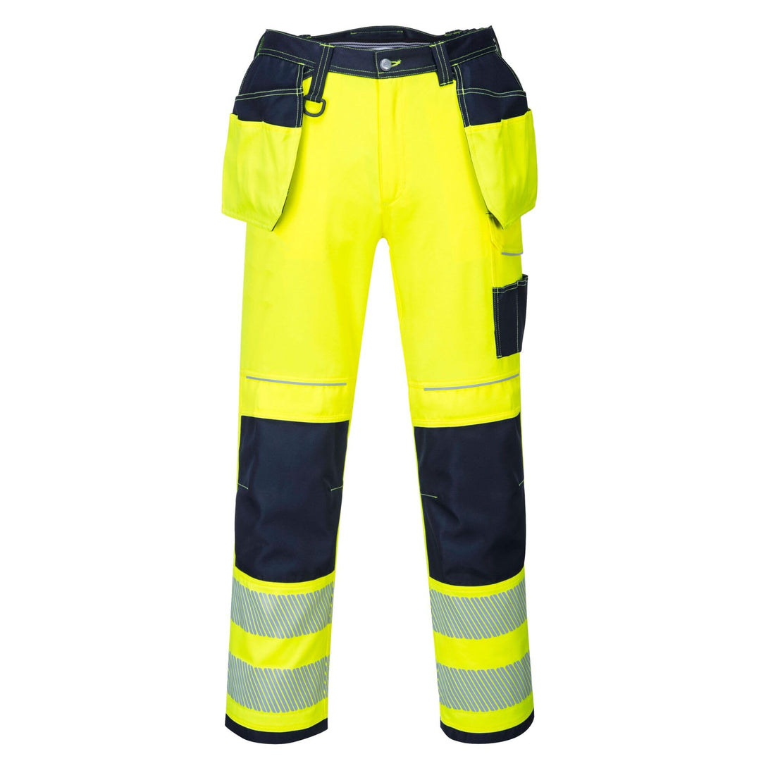 Portwest T501 Verstärkte PW3 Hi Vis Werkzeughalter Arbeitshose Gelb/Marine 41, Gelb/Marine 41