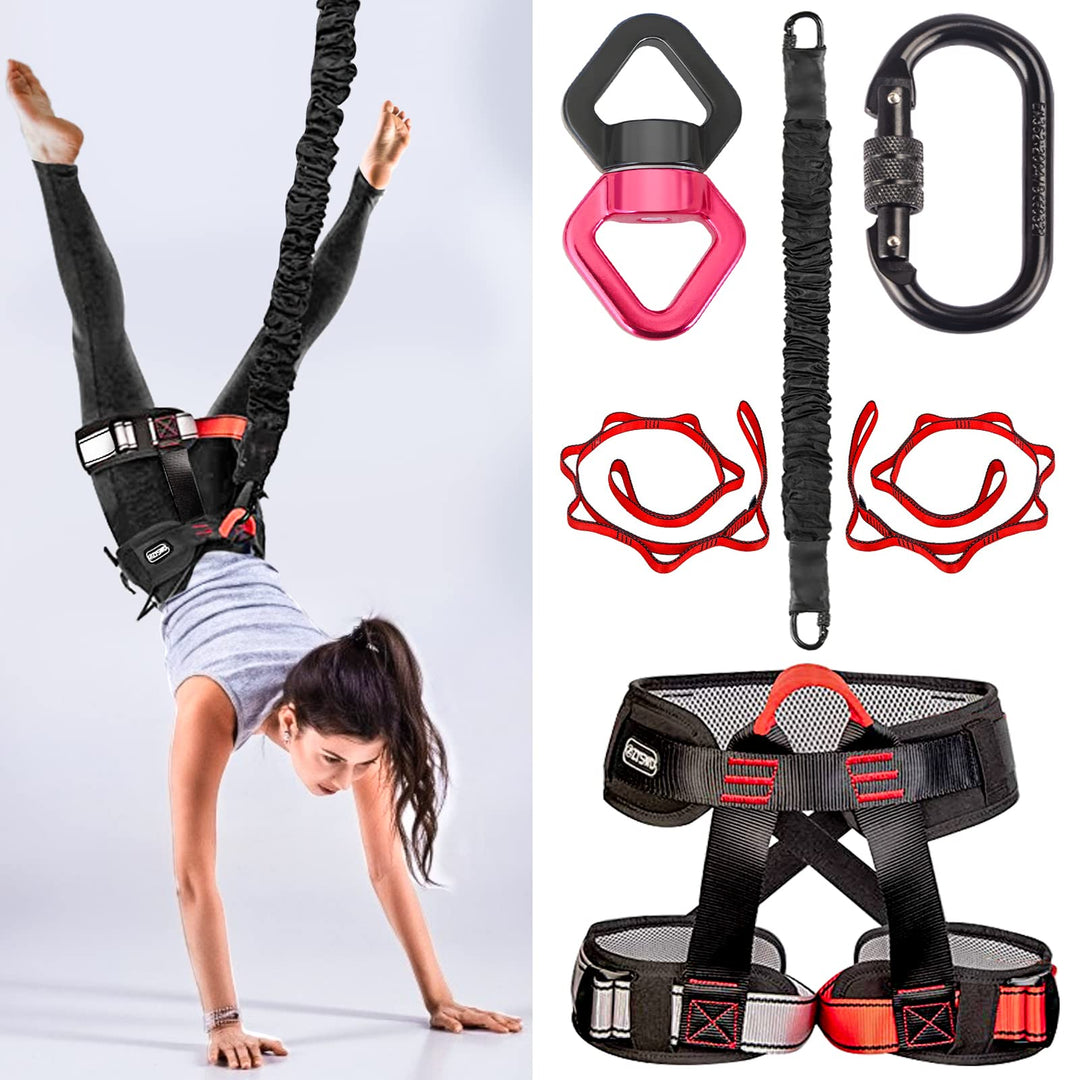 DASKING Heavy Bungee Band Set, Air Yoga Widerstand Bungee Stretch Gürtel, 4D Bungee Tanzseil, Exerci