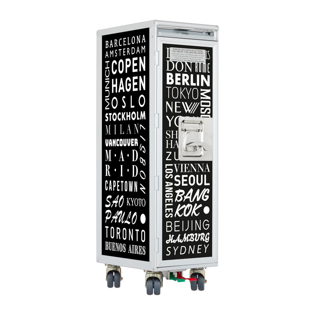 VanDeBord Airline Trolley Cosmopolitan Neu Schwarz (Originaltür), Original Flugzeugtrolley, Flugzeug