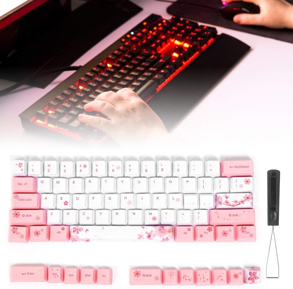 Dpofirs 73 Universelle Tastenkappen mit niedlichem Muster für mechanische Computertastatur, PBT Cust