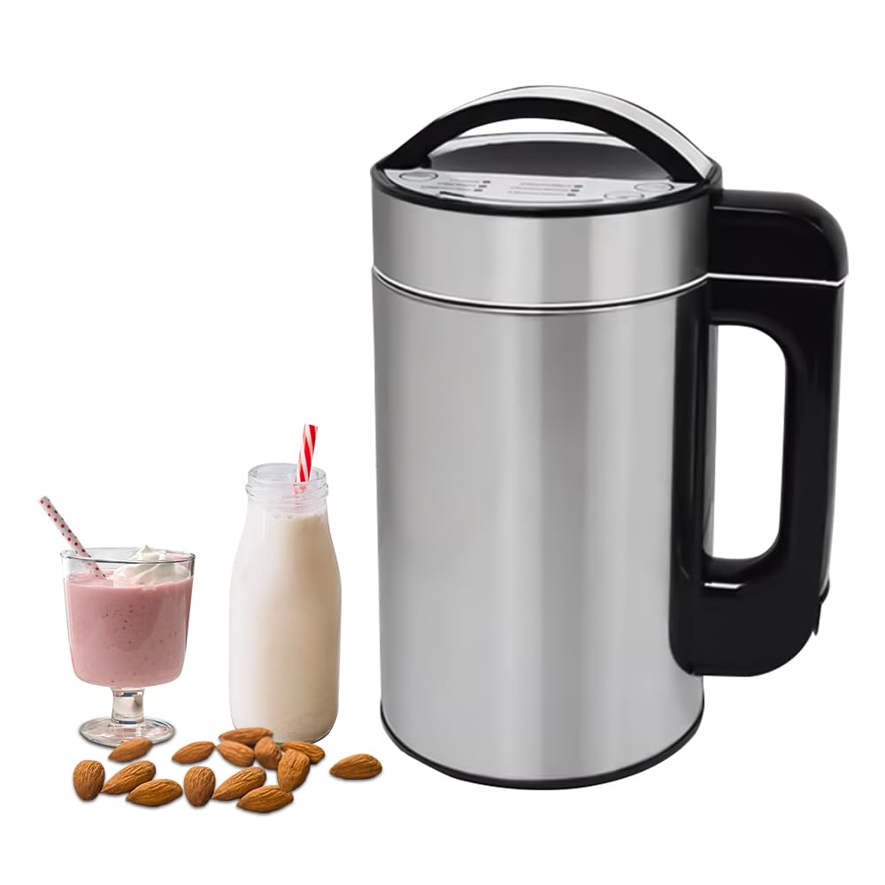 hzexun Pflanzenmilchbereiter Heizleistung 800 Watt, Mixer, Sojamilchbereiter, Suppenbereiter & Nussm