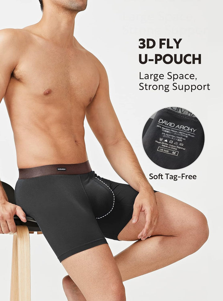 DAVID ARCHY 3/4er Pack Boxershorts, Weich, Hautfreundlich und Luftdurchlässig, Unterwäsche mit Beute