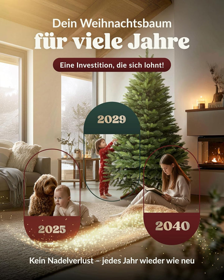 Amari ® Naturgetreuer Künstlicher Weihnachtsbaum 220cm - Tannenbaum Künstlich Christbaum Christmas T