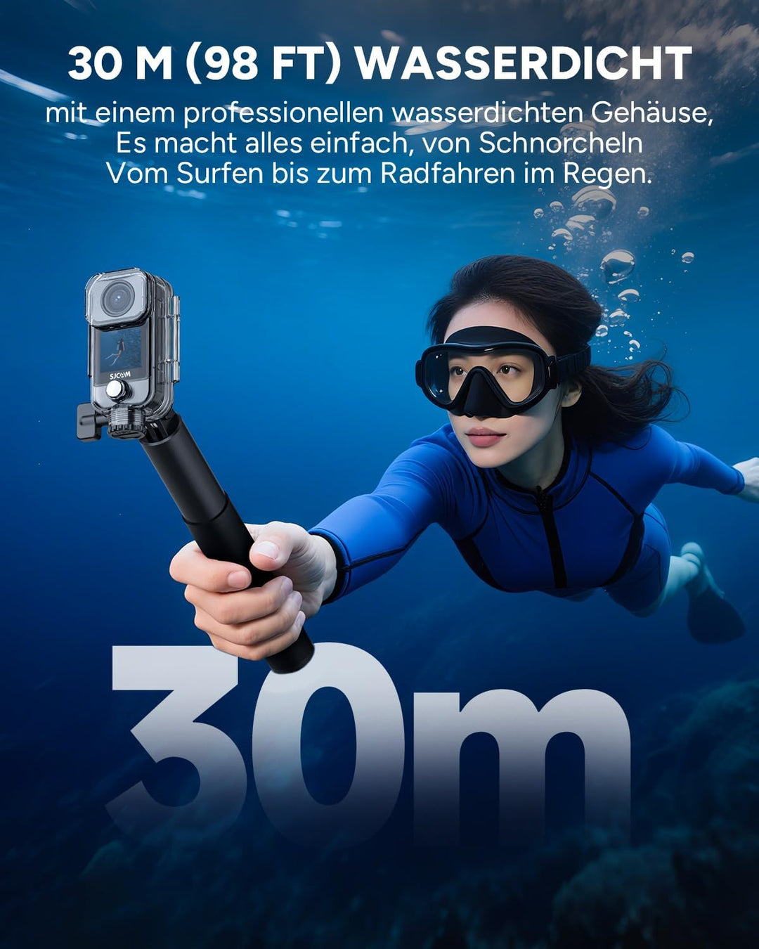 SJCAM C400 4K Vlog Kamera,7h Akku,Wasserdicht | 6-Achsen-Bildstabilisierung,2,29" Dreh-Touchscreen U