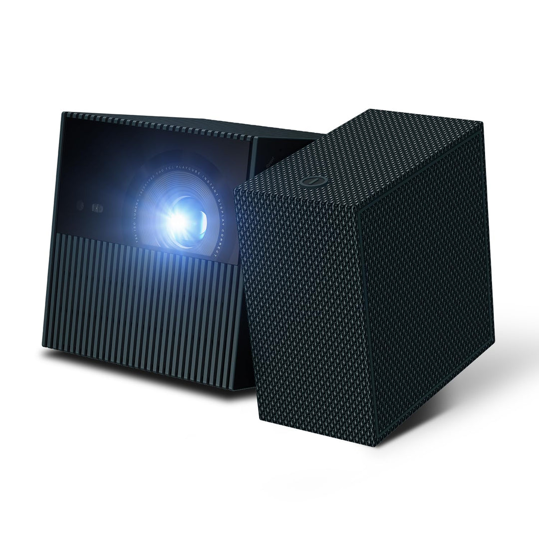 TCL PlayCube DLP Mini Beamer 4K mit Akku, 750 ISO Lumen, Offizielles Google TV (APV/Netflix/Disney),