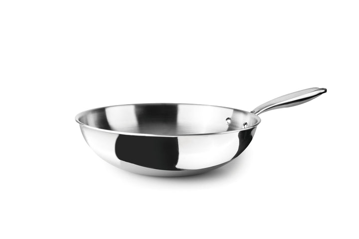 IBILI Triply Natural Wok 20 cm, Edelstahl, induktionsgeeignet, ohne Antihaftbeschichtung, 20 cm