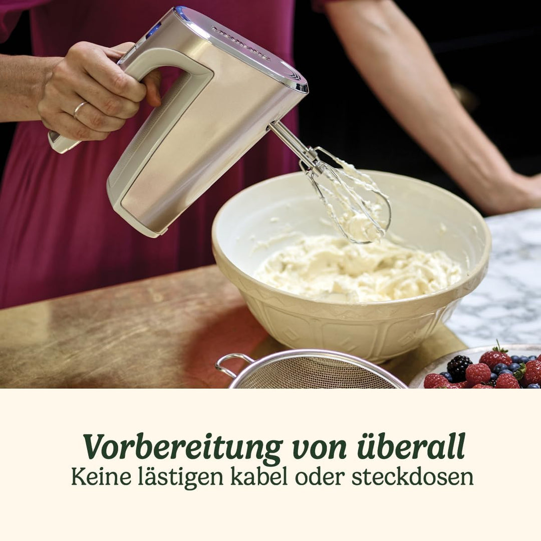 Cuisinart Kabelloser Handmixer mit Rührstäben aus Edelstahl und 5 Geschwindigkeitsstufen, 20 Minuten