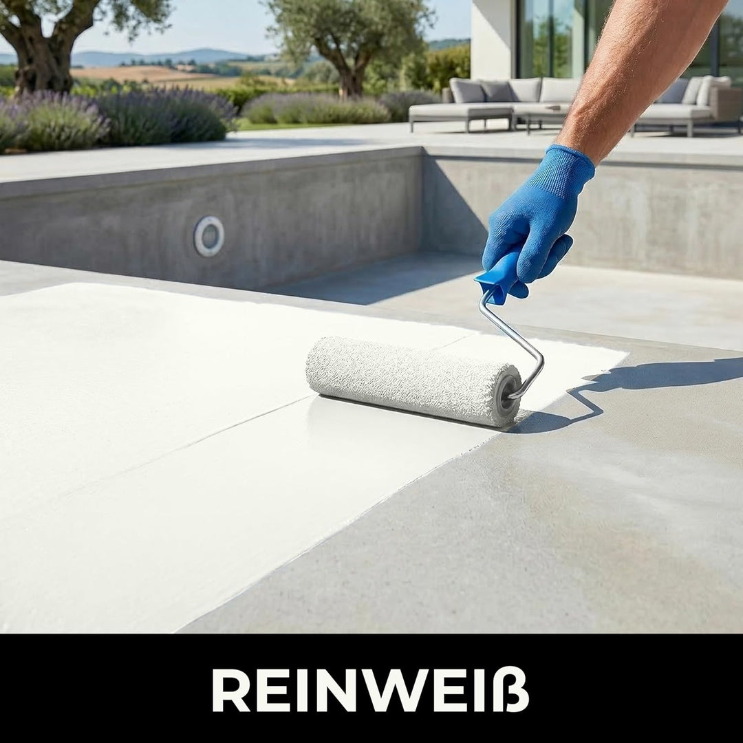 Fonteino Schwimmbadfarbe Poolfarbe Poolbeschichtung Beton Schwimmbeckenfarbe Weiss - 2,5L, Reinweiss