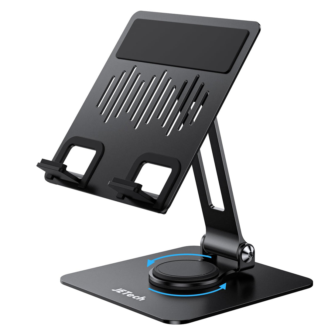 JETech Tablet Ständer, Einstellbare Drehlager Desktop Halter mit 360 Grad Drehbarem Fuss, Faltbare H