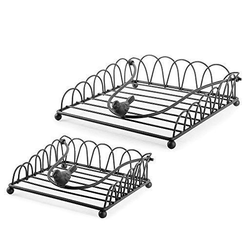 Home33 Accessories „Jasper“ Vogel Design Serviettenhalter schwarz aus Metall- Klein und Gross
