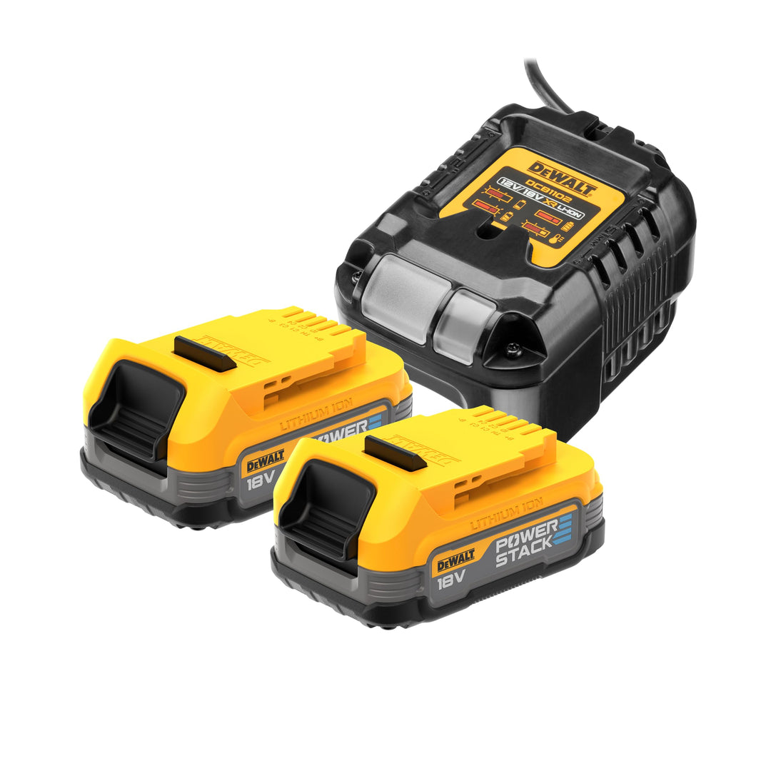 Dewalt 18 Volt Powerstack Akku-Kit DCB1102E2 (1,7 Ah, innovative Pouch-Zellen-Technologie, einsetzba