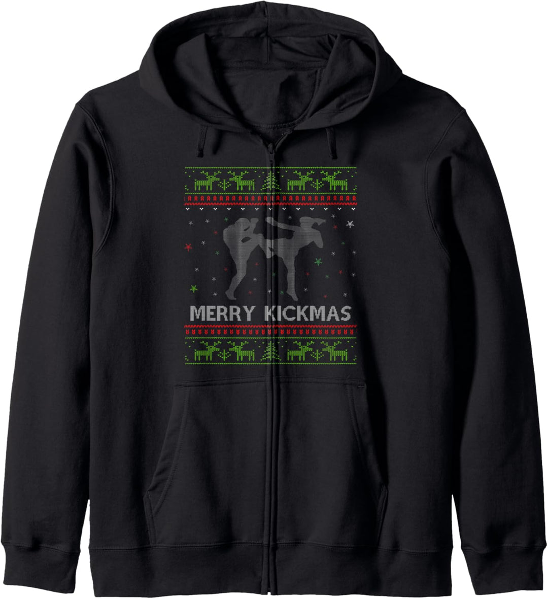 Kickboxer Fighter Merry Kickmas Kickboxen Ugly Christmas Kapuzenjacke