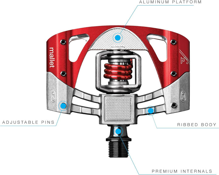 Crank Brothers Mallet 3 Pedale Einheitsgrösse Red/Red, Einheitsgrösse Red/Red