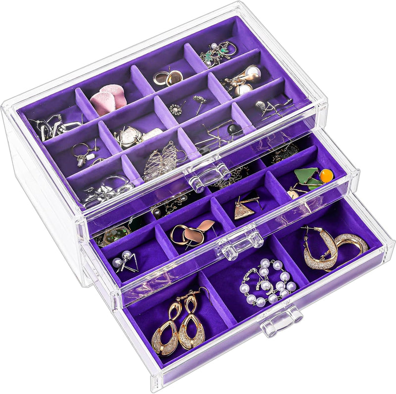 ProCase Acryl Schmuck Organizer Schmuckschatulle für Damen Durchsichtige Schmuckaufbewahrung Schmuck