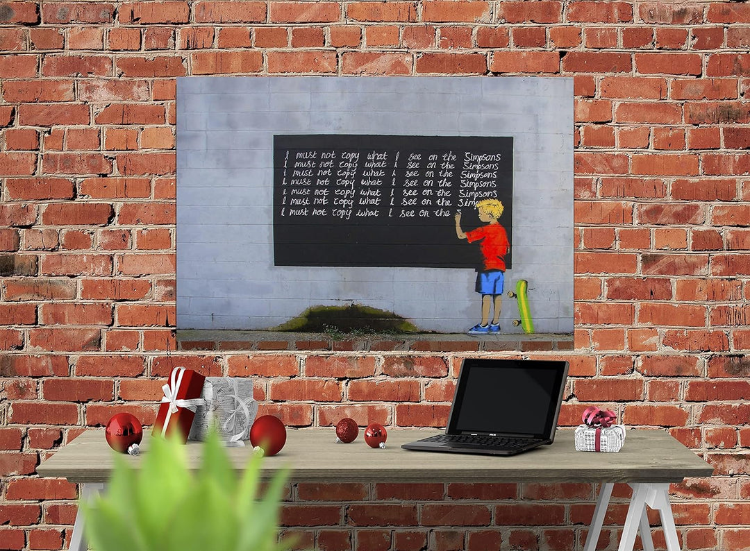 Simpsons Bart By Banksy Leinwanddruck, Zitate auf Bildern, Graffiti-Kunstwerk, 76 x 50 cm 76cm x 50c