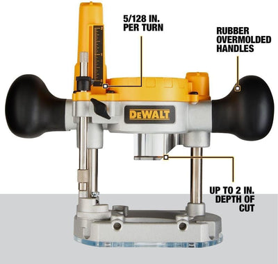 DEWALT Tauchbasis für Kompaktfräser, Stahlstangen für reibungslosen Tauchhub (DNP612)