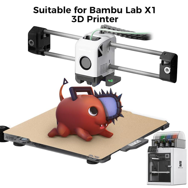 Comgrow PEI-Folie 257x257x2 mm für Bambu Lab 3D-Drucker, doppelseitige Bauplatte mit strukturiertem/