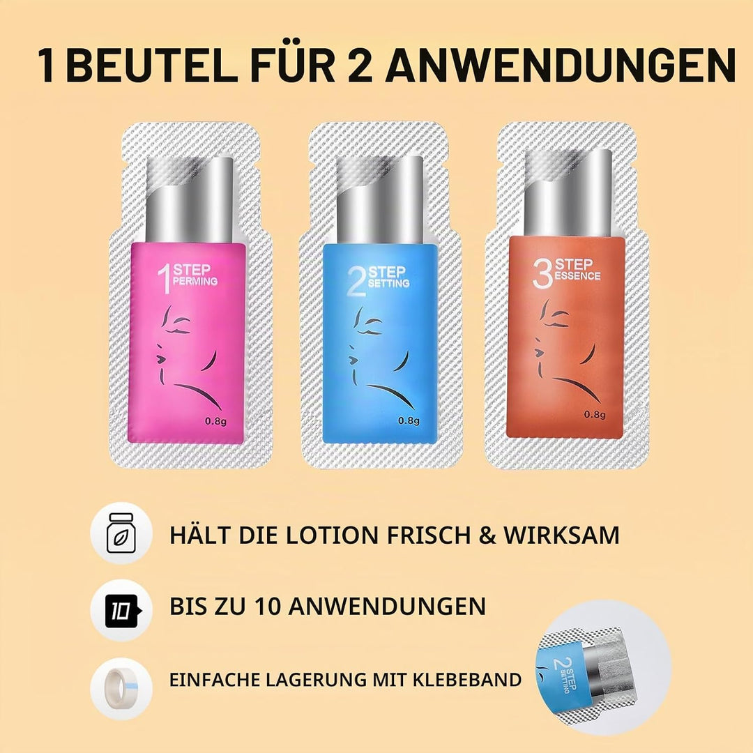 Lomansa Wimpernlifting Set, Lash Lifting Set, 10 Anwendungssäckchen für Wimpernlift und Augenbrauen