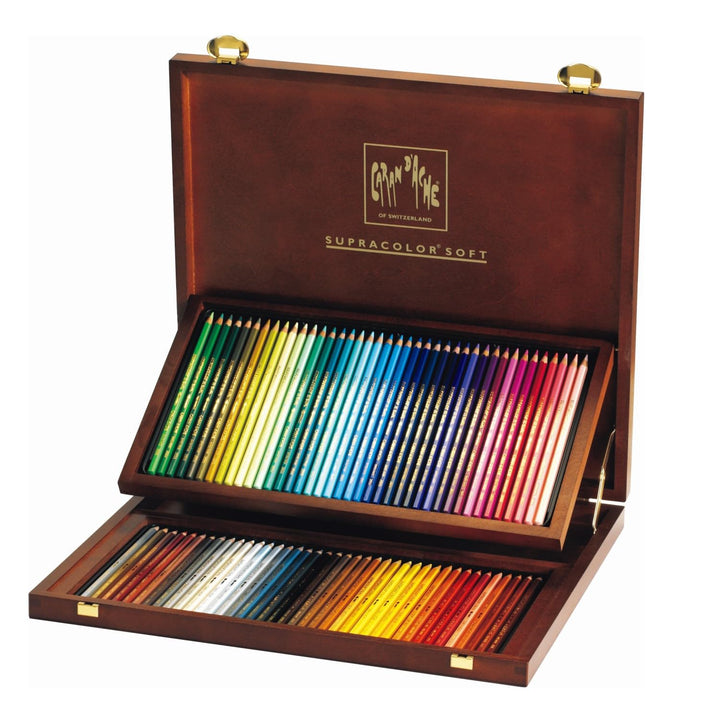 Caran d´Ache 3888.480 Artist Holzkoffer 80 Farben Supracolor Soft