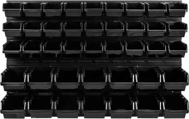 SimpleThing Lagersystem Werkstattregal | 115 x 78 cm | 41 stck. Box | Wandregal mit Stapelboxen - Wa