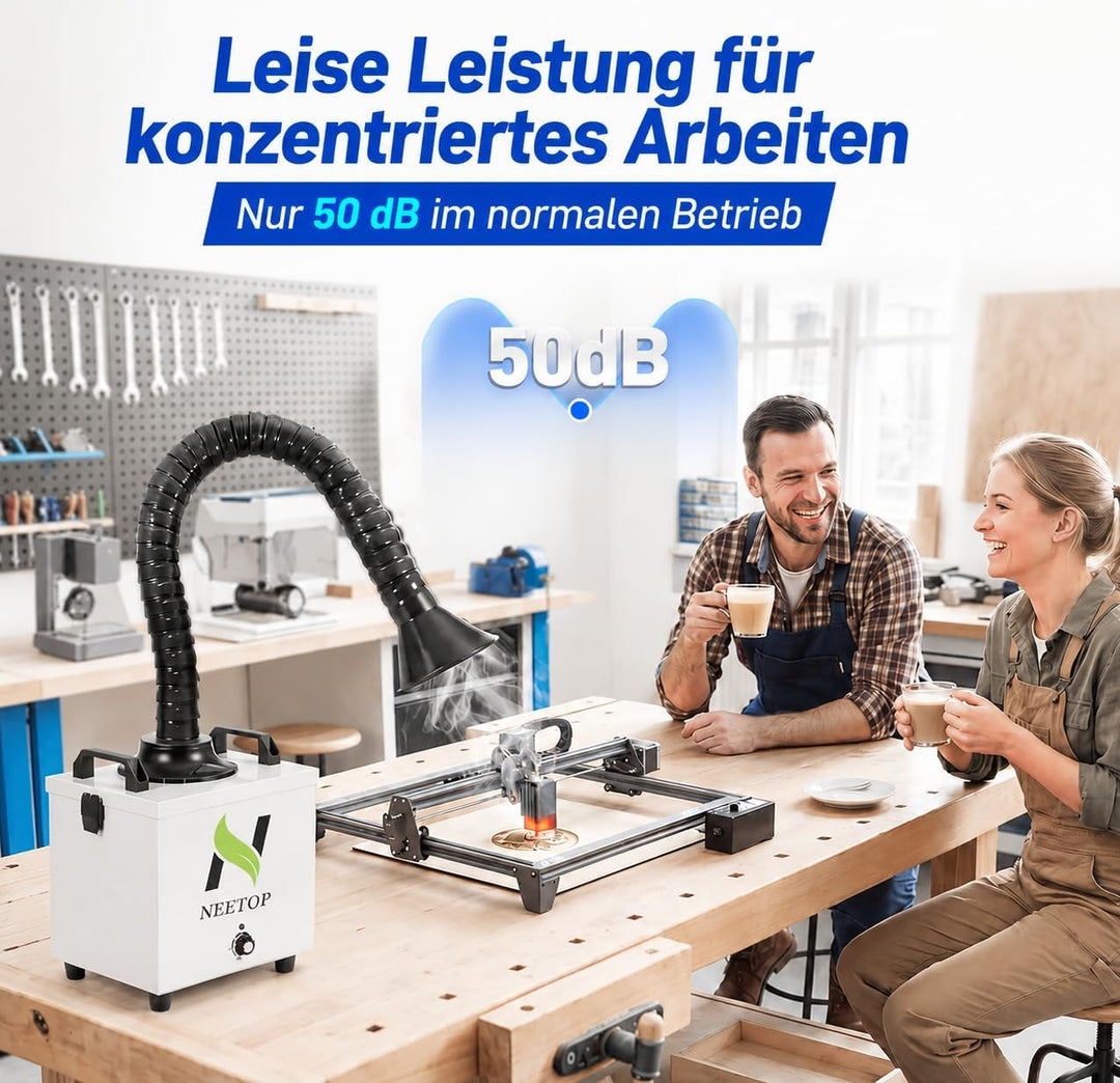 100W Lötrauchabsaugung mit 250m³/h Saugkraft, H13 HEPA &amp; Aktivkohle Filter zur Staub- und Geruchsred