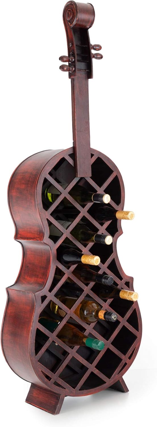 Stagecaptain Stradivino Weinregal für 21 Flaschen - Weinständer aus Holz in Vintage-Optik - Handgema