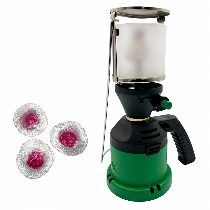 NOLA Campinglampe Gas mit Piezo inkl 3 Glühstrümpfen Gaslampe Licht regulierbar