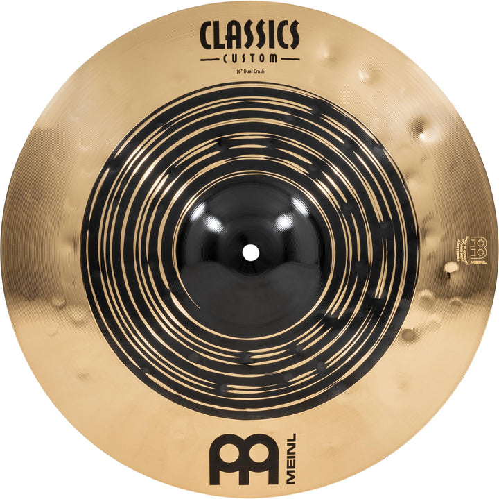 Meinl Classics Custom Dual 16 Zoll Crash (Video) Schlagzeug Becken (40,64cm) B12 Bronze, Dunkles und