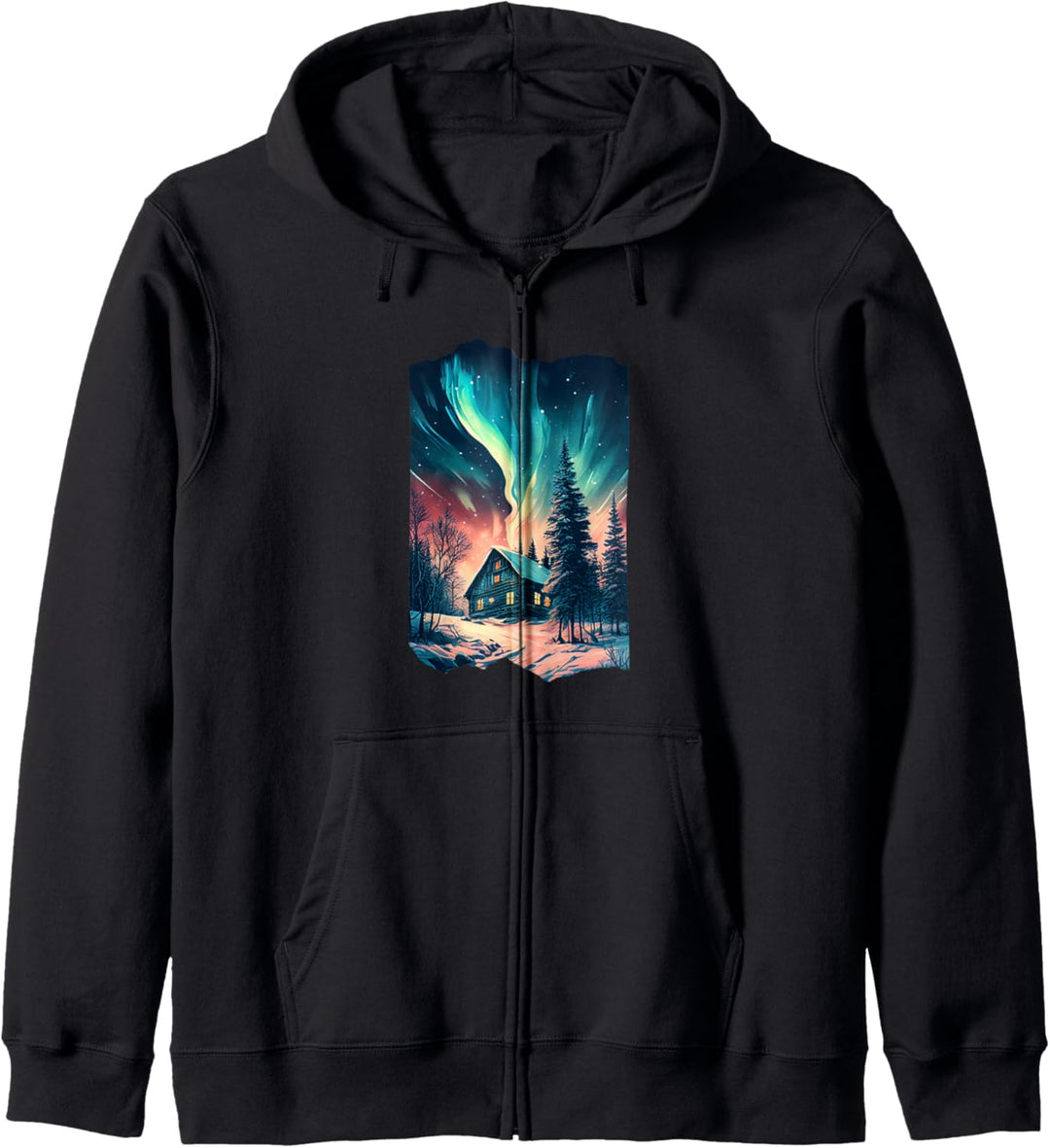 Nordpolarlichter Aurora Borealis Merry Dancers Kapuzenjacke