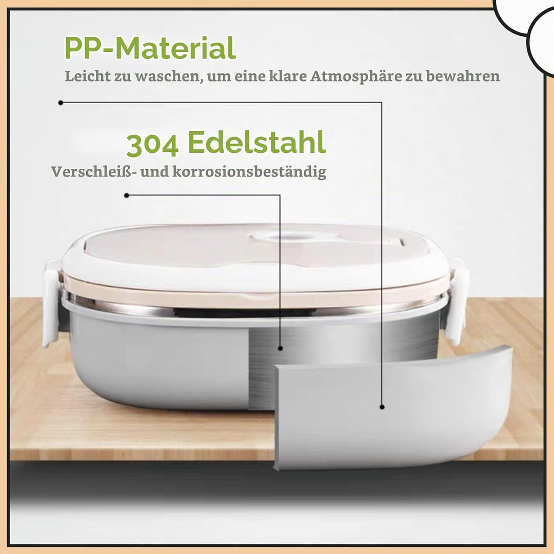Lunchbox, 900ml Edelstahl-Bento Lunch Box, Einschichtigem Lunchbox, auslaufsichere Lebensmittelbehäl