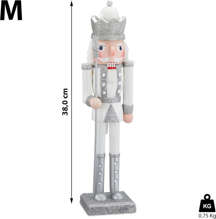 Cepewa Nussknacker aus Holz König w/s 38 cm Weihnachtsdeko Figur Erzgebirge Nussbrecher Nutcracker N