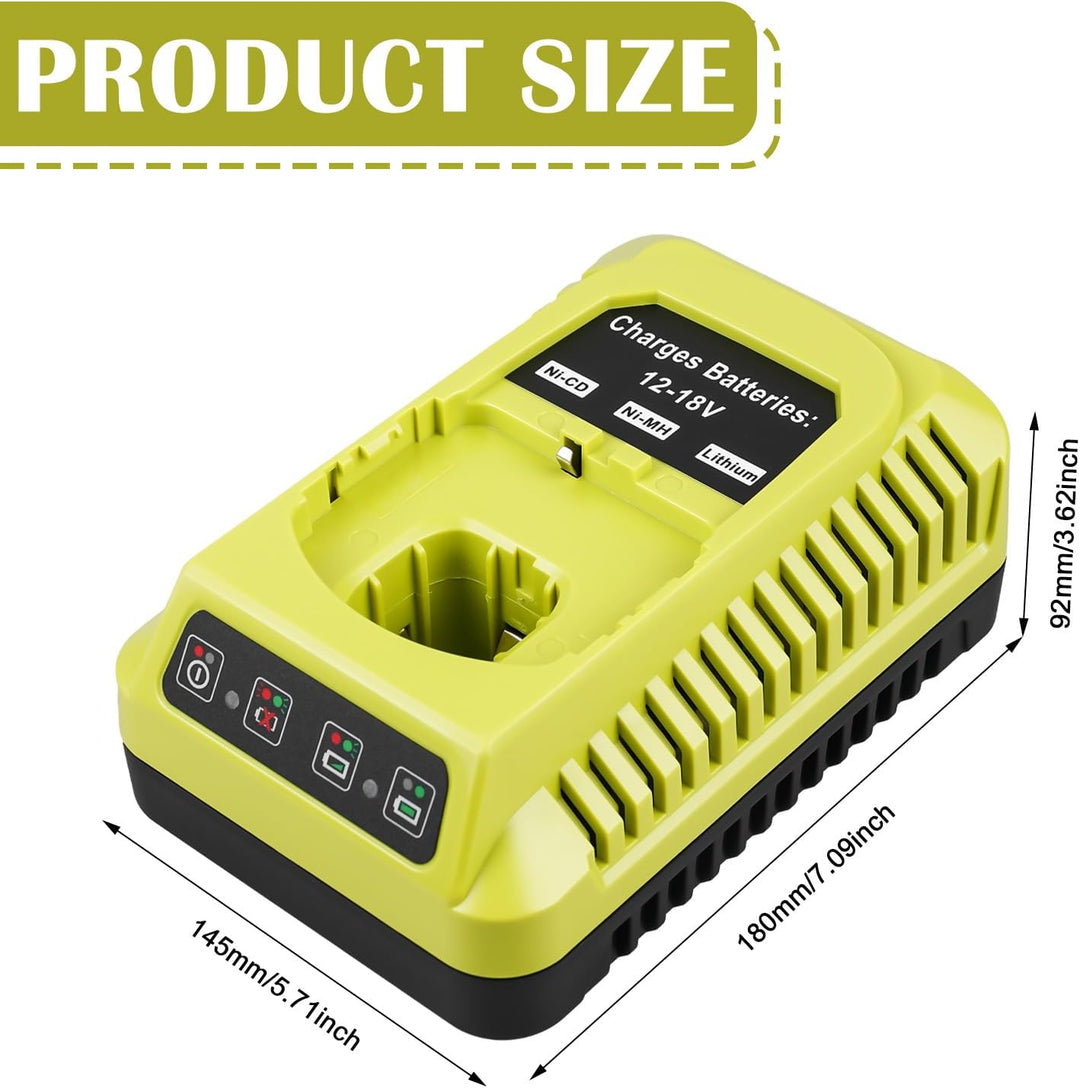 18V Ladegerät Ersatz für Ryobi: Vielseitiger P117 Ladegerät, 12V~18V ladegerät für ryobi, Akkuladege