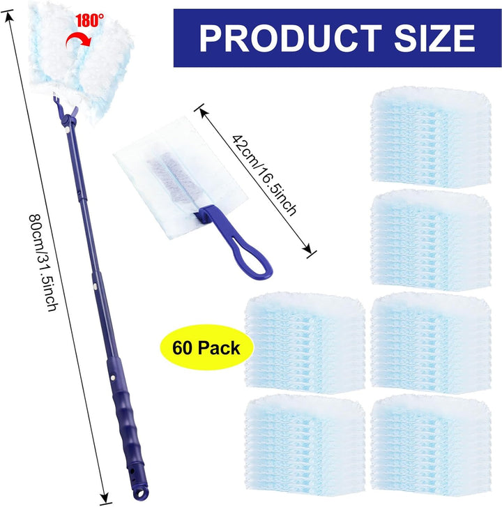60 Stück für Swiffer Staubmagnet Nachfüllpack Set - Staubwedel, Duster Nachfüllpack für Swiffer mit
